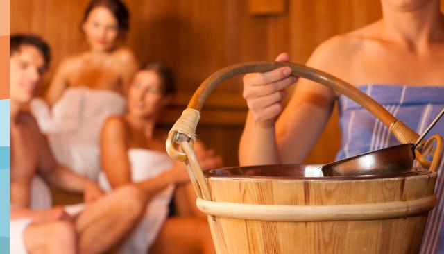 Aufguss in der Sauna